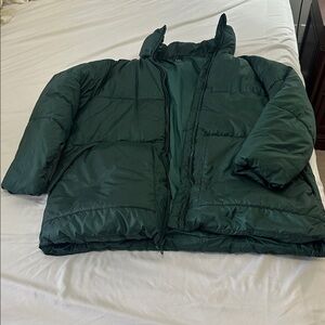 GAP Forest Green Puffer Jacket large tall